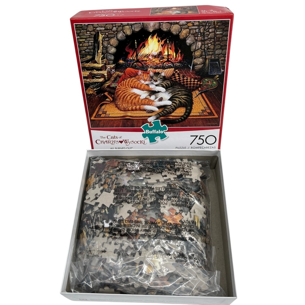 Cats Jigsaw Puzzle Charles Wysocki All Burned Out 750 Piece Puzzle - Complete